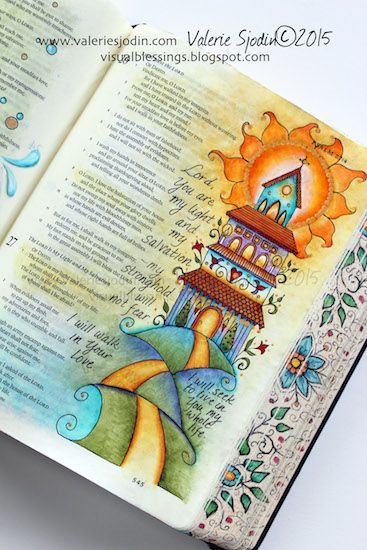 Valerie Sjodin, Psalms 27, Scripture Art Journaling, Big Umbrella, Bible Journaling For Beginners, Bible Drawing, God's Presence, Bible Journaling Ideas Drawings, Bible Doodling