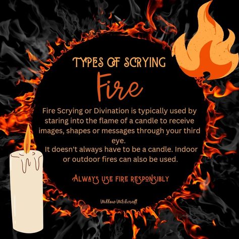 Fire Spells Witchcraft, How To Read Flames Witchcraft, Flame Gazing, Fire Gazing, Witchcraft Flame Meanings, Witch Culture, Fire Divination, Scrying Witchcraft, Fire Element Magic Witchcraft