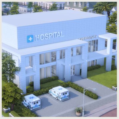 ღ Snowflake hospital center - EM_simblr Sims4 Hospital, Sims 4 Hospital Build, Sims 4 Pantry, Sims 4 Hospital Cc, Sims 4 Hospital, Lotes The Sims 4, Kerbal Space Program, App Home, Sims 4 Gameplay