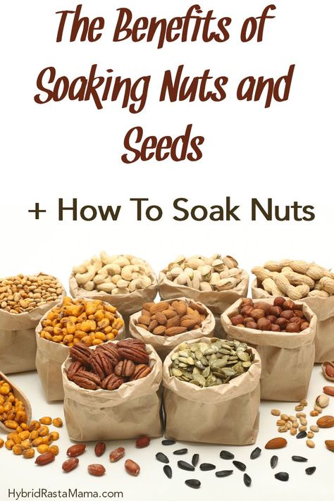 Are you soaking your nuts and seeds? If not, you should. Hybrid Rasta Mama outlines the benefits of soaking nuts and seeds plus provides a tutorial on how to soak nuts. It easier than you think! #nuts #seeds #soakingnuts Soak Nuts Before Eating, Almond Recipes Snacks, Best Nuts To Eat, Nuts And Seeds Recipes, Roasted Seeds, Raw Nuts, Healthy Food Habits, Nut Recipes, Nuts And Seeds