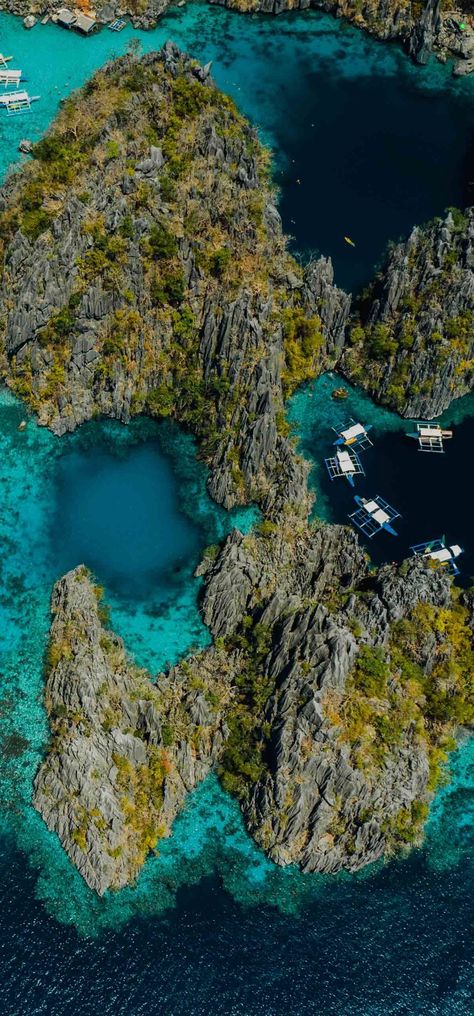 Twin Lagoon, Philippines Travel, Palawan, Aerial View, Mobile Wallpaper, Dream Vacations, Beautiful Landscapes, Philippines, The Good Place