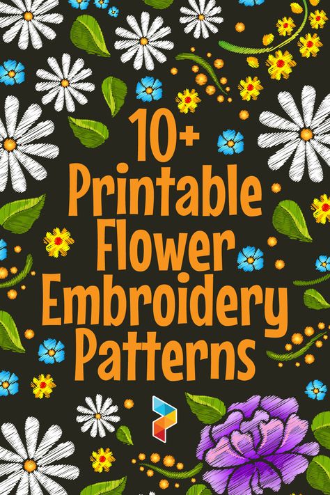 Flower Patterns For Embroidery, Embroidery Stitches Printable, Embroidery Flowers Pattern Templates Free Printable Flowers, Embroidery Patterns For Dresses, Free Printable Embroidery Designs, Embroidery Patterns Free Templates Pdf, Embroidery Patterns To Print, Scandinavian Embroidery Patterns Free, Wild Flower Embroidery Pattern Free