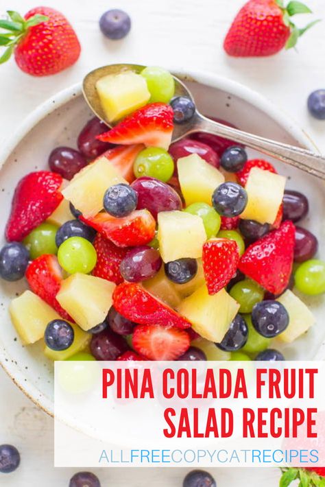 Pina Colada Fruit Salad, Pina Colada Salad Recipes, Summer Potluck, Wellness Mama, Refreshing Food, Fruit Salad Recipes, Seasonal Recipes, Pina Colada, Fruit Recipes