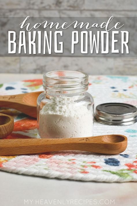 Make Your Own Baking Powder, Homemade Baking Powder Recipe, How To Make Baking Powder, Make Baking Powder, Pantry Mixes, Homemade Baking Powder, Baking Powder Recipe, Baking Powder Substitute, My Heavenly Recipes