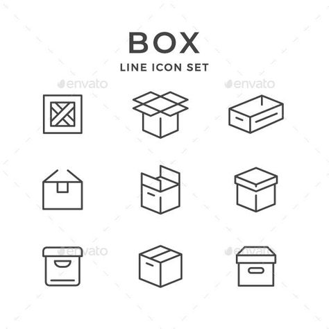 Set Line Icons of Box #icon #GraphicDesign #graphics #IconDesign #BestDesignResources Storage Logo Design, Storage Logo, Box Drawing, Resources Icon, Icon Package, Gift Illustration, Express Logo, Clever Tattoos, Box Icon