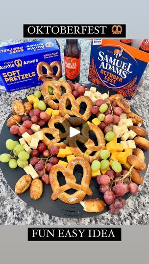 52 reactions · 9 comments | OKTOBERFEST 🥨🍻 here’s a fun idea you can do this weekend for Oktoberfest. I made a board with pretzels, cheese and grapes and served with seasonal Oktoberfest drinks! Cheers #oktoberfest #datenightin | Ryan Armendariz | Melodrama · Oktoberfest Oktoberfest Drinks, Cheese And Grapes, Soft Pretzels, Melodrama, Pretzels, Fun Easy, Party Food, This Weekend, Shower Ideas