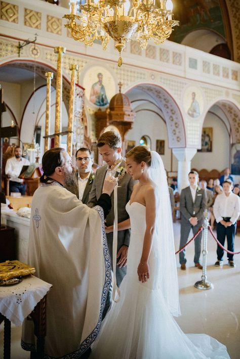 Greek Wedding Ceremony, Greek Church Wedding, Cavo Tagoo, Greek Orthodox Wedding, Greek Dancing, Wedding In Greece, Inside Weddings, Orthodox Wedding, Religious Wedding