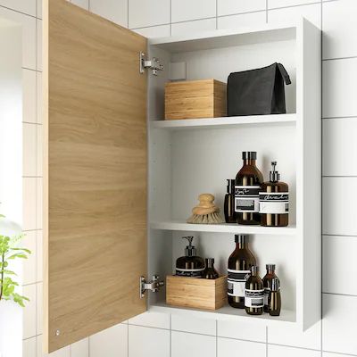 ENHET Bathroom Cabinets - IKEA CA Enhet Bathroom, Ikea Enhet, Cabinets Ikea, Closest Storage, Plastic Foil, Bathroom Wall Cabinets, Small Toilet, White Doors, High Gloss White