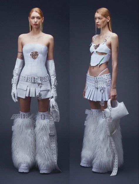 2000s Futurism Fashion, Y3k Aesthetic Outfits, Futurism Outfit, Futuristic Outfit Ideas, Mecha Outfit, 2000s Futurism, Y3k Outfits, Cybercore Fashion, Cyberpunk Dress