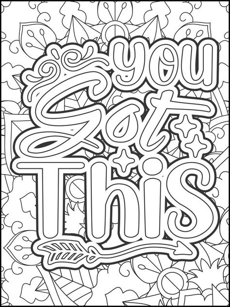 Affirmative Quotes, Quotes Good Vibes, Adult Coloring Books Swear Words, Inspirational Quotes Coloring, Quotes Good, Free Adult Coloring Printables, Motivational Typography, Adult Coloring Books Printables, Swear Word Coloring Book