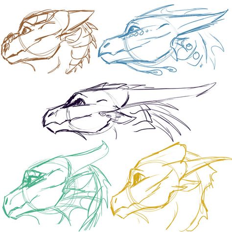 [WoF] Dragonet Sketches 2 by Mollish on DeviantArt Dragon Tutorial, Drawing Dragons, Dragon Poses, Dragon Anatomy, Dragon Heads, Creature Fantasy, Dragon Sketch, 강아지 그림, Drawing Faces