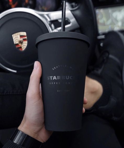 Matte black Starbucks cup All Black Everything, Style Noir, Cup Design, Blackjack, White Aesthetic, Black Coffee, Black Love, Black Aesthetic, Luxury Lifestyle