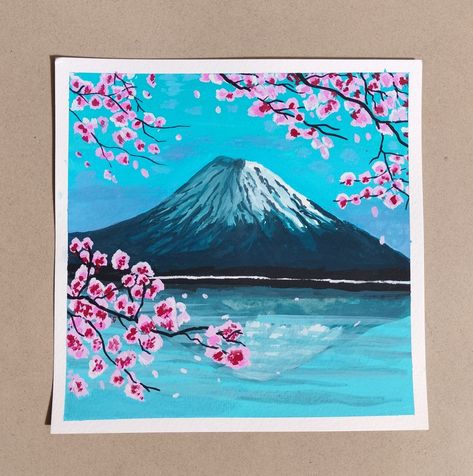 Trees Drawing Tutorial, Trees Drawing, Painting Videos Tutorials, Aesthetic Places, Bedroom Wall Paint, Country Paintings, Mt Fuji, Art Idea, Doodle Art Designs