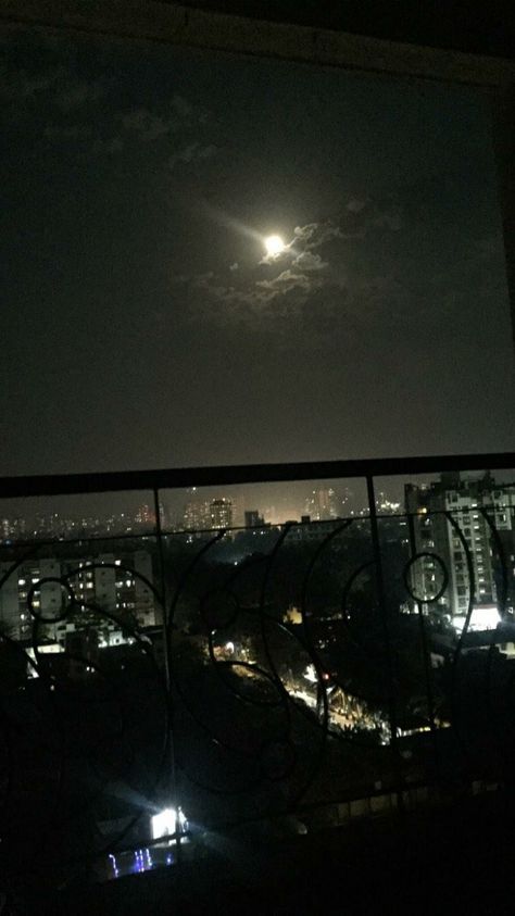 Night sky Night Sky From Balcony, Guwahati Night View, Balcony Night Aesthetic, Night Balcony View, Delhi Night View, Delhi Night Life, Window View Night, Night Balcony, View At Night