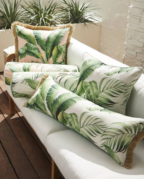 Tropical Chic Decor, Tropical Interiors, British Colonial Decor, Succulent Wall Art, Colonial Decor, Pinterest Room Decor, Eastern Accents, Bolster Pillow, Pillow Collection