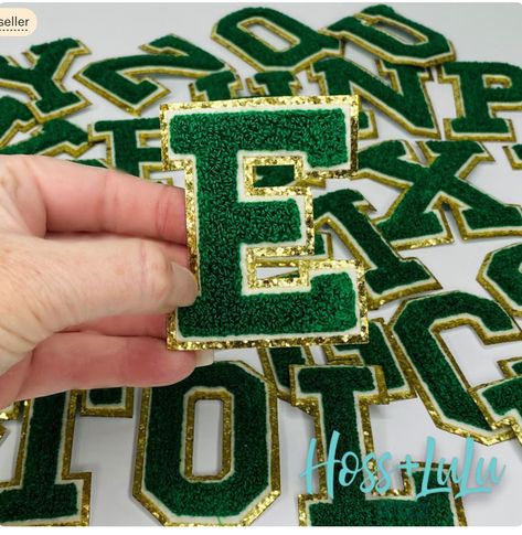 Use letters for senior poster Senior Poster, Senior Posters, Iron Patches, Diy Monogram, Letter Patches, Varsity Letter, Glitter Letters, Craft Shows, Block Lettering