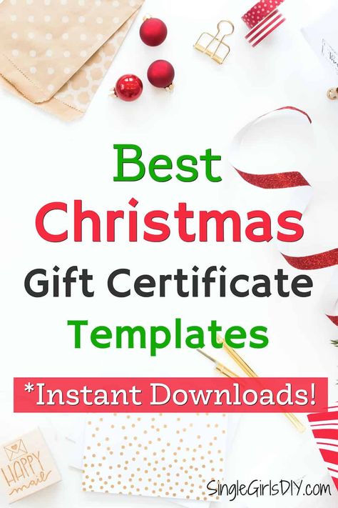 Gift Certificate Template Free, Free Printable Gift Certificates, Christmas Gift Certificate Template, Christmas Gift Certificate, Homemade Christmas Gift, Free Gift Certificate Template, Printable Gift Certificate, Gift Card Template, Free Christmas Gifts