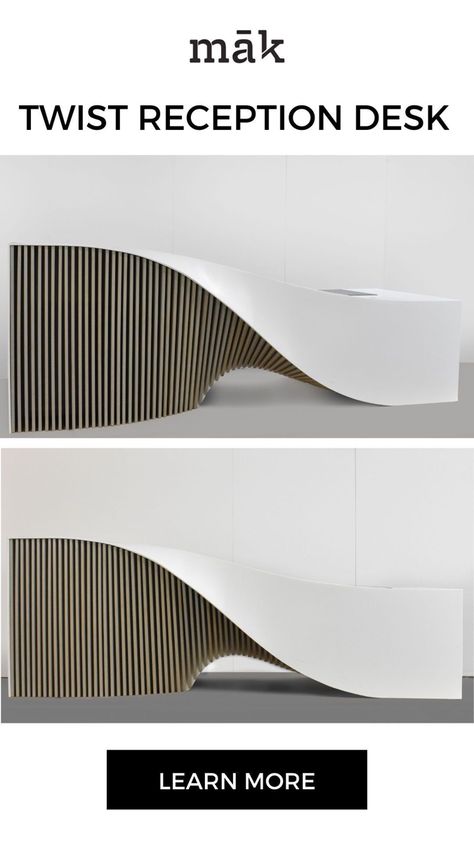 Unique Reception Desk Design, Creative Reception Desk Design, Award Shelves, Modern Reception Counter, Unique Reception Desks, Reception Counter Design, Reception Table Design, Modern Lobby, Curved Reception Desk