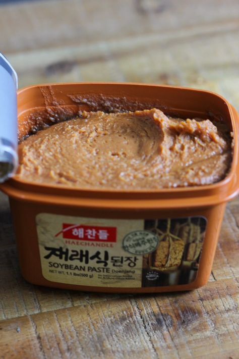 Korean Soybean Paste Soup – Spice the Plate Soybean Paste Soup, Korean Paste, Soybean Recipe, Soybean Paste, Bunny Chow, Paste Recipe, Red Bean Paste, Soya Bean, Japanese Recipes