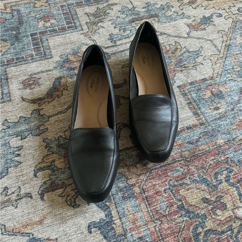 Clark’s Black Loafers Black Loafers, Clarks Shoes, Loafers, Closet, Fashion Tips, Clothes Design, Black