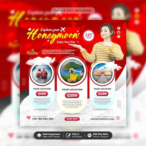 PSD travel and tourism instagram post or... | Premium Psd #Freepik #psd #holiday-post #tour-post #travel-ads #travel-post Travel Post, Travel Ads, Christmas Travel, Post Instagram, Social Media Banner, Travel Deals, Travel And Tourism, Web Banner, Banner Template