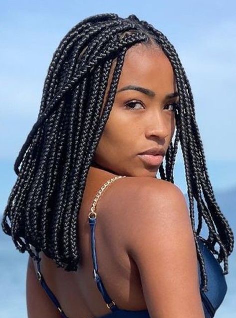 Short African Braids Hairstyles, Short Bob Braids Black Women, Rasta Braids Hairstyles, Box Braids Inspiration, Shoulder Length Box Braids, Box Braids Short, Short Braid Hairstyles, Bob Box Braids Styles, Short Braid