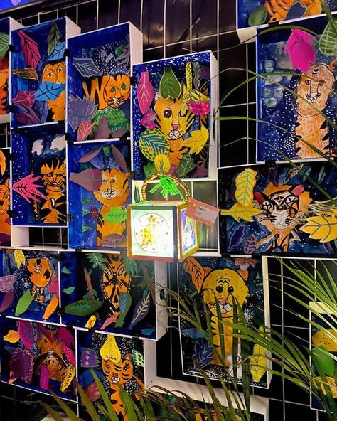 Spotswood PS Art•Cindy Asp on Instagram: "Our Henri Rousseau inspired Tigers 🐯 Thank you to @bunnings Altona for donating the palms🌴 This display was put together by a staff member and parent 🙏 . . . #artforkids #artshow #tigerart #henrirousseau #art #creativekids #artroom #primaryart #elementaryart #studentart #artteachersofinstagram #artteacherlife" Henri Rousseau Jungle, Henri Rousseau Art Projects For Kids, Jungle Art Projects, Rainforest Art, Rousseau Art, Art Education Projects, Animal Art Projects, Art Projects For Kids, Classroom Art Projects