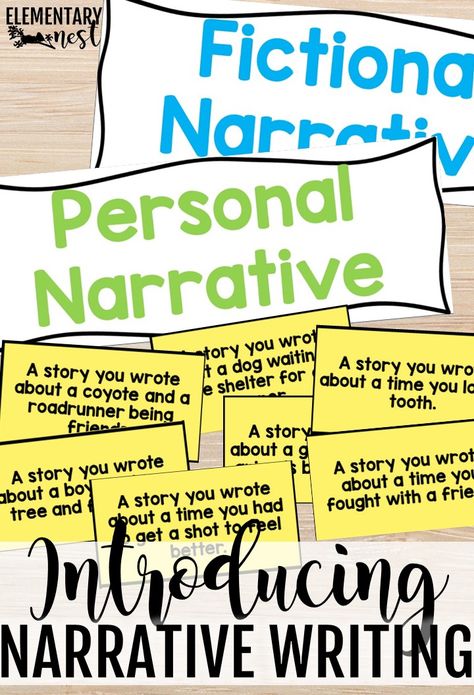 Teaching Narrative Writing Tips and Activities - Elementary Nest Narrative Introductions Anchor Charts, Narrative Writing Prompts 3rd Grade, Fictional Narrative Anchor Chart, Fictional Narrative Writing, Small Moment Writing, Narrative Writing Lessons, Narrative Writing Activities, Narrative Text, Teaching Narrative Writing