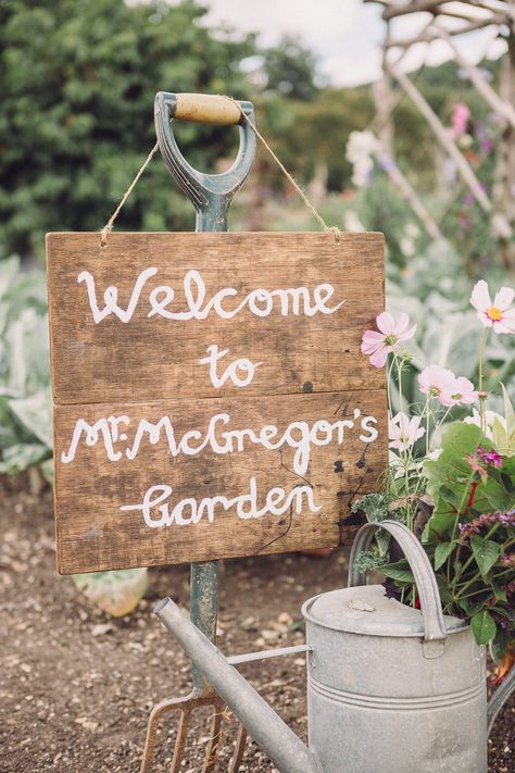 Mr Mcgregors Garden Illustrations, Me Mcgregors Garden, Beatrix Potter Garden Ideas, Beatrix Potter Theme Party, Beatrix Potter Party Ideas, Mr Mcgregors Garden Sign Peter Rabbit, Mr Mcgregor Garden, Peter Rabbit Garden Ideas, Peter Rabbit Garden Party