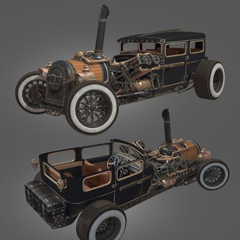 Steampunk Cars Vehicles, Steampunk Vehicle Concept Art, Steampunk Truck, Steampunk Plane, Steampunk Transportation, Steampunk Automobile, Vehicles Concept Art, Steampunk Cars, Steampunk Vehicles