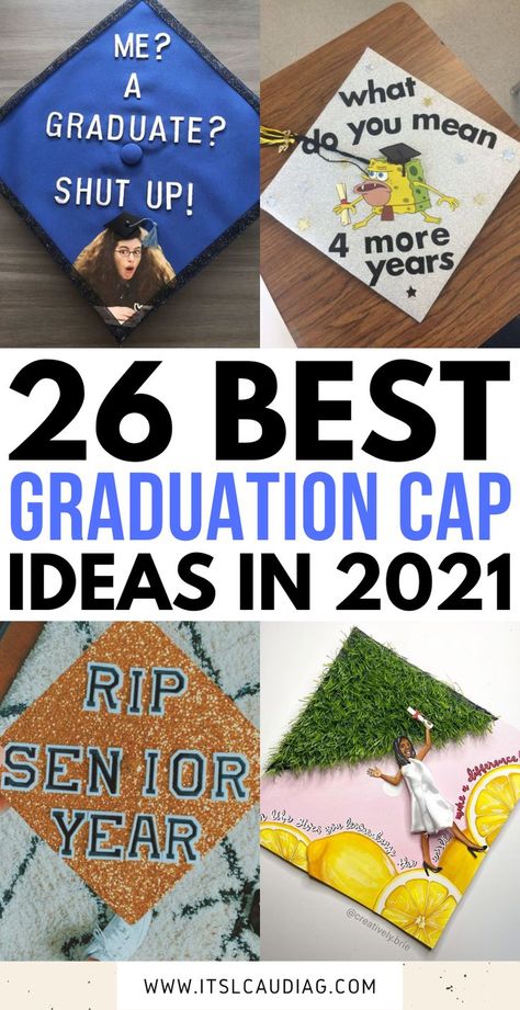 Best 2021 graduation cap ideas! These are the graduation cap designs every 2021 graduate should see. High School Grad Cap Ideas For Guys, Graduation Cap Designs High School Guys, Graduation Cap Ideas For Guys, Graduation Cap Designs For Guys, Graduation Cap Designs High School, Graduation Hat Toppers, High School Graduation Cap Designs, Quotes For Graduation Caps, High School Decor