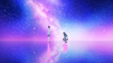 Insomniacs After School, School Wallpaper, School Anime, Scene Background, Anime Watch, Stars At Night, Night Sky Photos, Star Sky, Sunset Sky