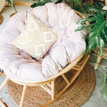 Cozy Patio, Papasan Chair, Chair Side Table, Patio Ideas, Rocking Chair, Room Inspo, Click The Link, Don't Forget, Light Pink