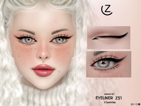 The sims 4 Long Eyeliner, Ts4 Mod, Ts4 Makeup, Sims Makeup, Cc Makeup, Ts4 Mods, Aged Clothing, Cc Sims4, Makeup Cc