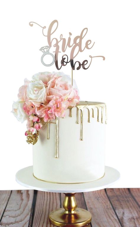 Bride To Be Cake, Hen Party Cakes, Tårta Design, Wedding Shower Cakes, Bachelorette Cake, Bridal Shower Cake Topper, Bridal Shower Cupcakes, Brides Cake, Cake Bridal