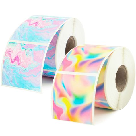 PRICES MAY VARY. 🌈【Package includes】You will receive 2 rolls of 2 styles square direct thermal label stickers, each roll of 500 stickers, a total of 100 stickers, each thermal label paper size 2"x2", oil-proof, waterproof, scratch-resistant, diy thermal printer paper 🌈【High quality material】Rainbow Color direct thermal label stickers, print deeper and clearer barcode, strong self-adhesive, can stick to any surface permanently. Waterproof and oil-proof, used for various thermal printer labels s Thermal Label Stickers, Stickers Rainbow, Barcode Label, 100 Stickers, Barcode Labels, Thermal Labels, Label Stickers, Thermal Printer, Label Paper