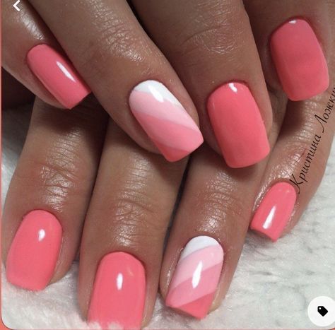 Pink Dipped Nails, Unghie Sfumate, Coral Nails, Cute Gel Nails, Colorful Nail Designs, Nagel Inspo, Short Acrylic Nails Designs, Short Nail Designs, Dipped Nails