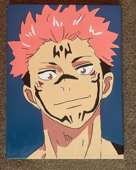 Sukuna painting👁️ Each painting is £15 (shipping fee will vary on location) Dm me if anyone is interested in buying one of these! • • • • • • • #explorepage #instafeed #instagram #instagramreels #anime #animeedits #animeart #jjk #jujutsukaisen #sukuna #artforsale Jjk Painting Canvas, Anime Art, Canvas Painting, Canvas, Drawings, Anime, Instagram