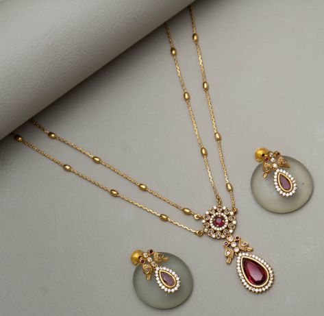 Light Weight Gold Jewellery Indian Necklaces, Gold Kitty Set Design Indian, Neck Sets Jewellery, Fancy Gold Chain For Women, Antique Gold Mangalsutra Designs, Light Weight Gold Jewellery Indian, Gold Jewellery Indian, Light Weight Gold Necklace, Light Weight Gold Jewellery