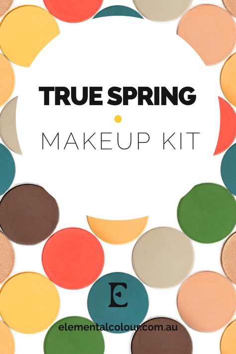 True Spring Makeup Kit ∙ ElementalColour True Spring Makeup Palette, True Spring Makeup Looks, True Spring Color Palette Makeup, True Spring Outfit Ideas, Warm Spring Makeup Looks, Clear Spring Makeup, True Spring Color Palette Outfits, True Spring Lipstick, True Spring Outfits