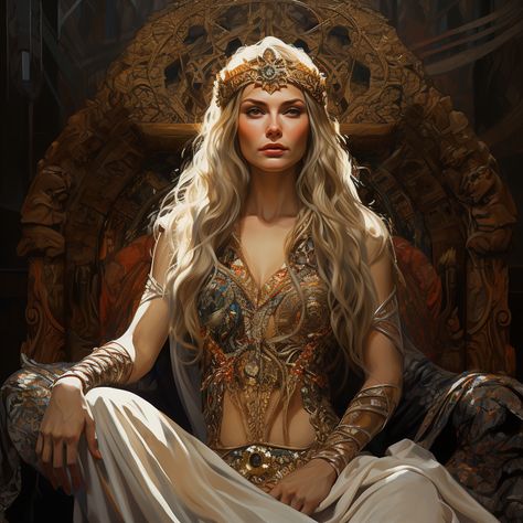 Frigga Goddess Art, Frigg Goddess, Frigga Goddess, Goddess Frigg, Freyja Goddess, Goddess Of Motherhood, Viking Ancestry, Myth Stories, Winter Goddess