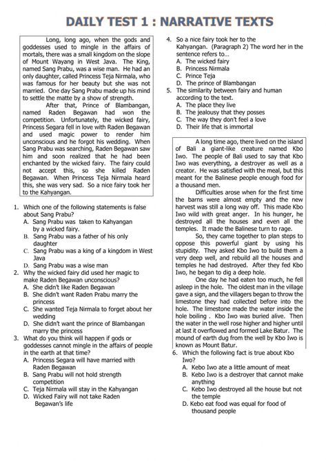 Narrative Text Worksheet, Narrative Text, English Subject, Fairy Names, Kids Worksheet, Narrative Story, Fact And Opinion, Student Life Hacks, School Grades