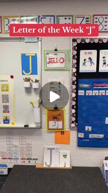 Preschool Vibes on Instagram: "Explore our vibrant Letter of the Week activities! 🌟 From our environmental print alphabet on the letter wall, where students try to read signs, to our Letters Alive animal animations, every activity is designed to enrich learning. This week, it's all about 'J'! 🎵 We incorporate Handwriting Without Tears techniques, demonstrating that 'J' consists of one big line, a little line, and a tiny curve. 🖍️ Each student gets a pipe cleaner shaped like 'J' adorned with a jingle bell to enhance their learning through a musical "Jingle Bells" activity. 🛎️ In our centers, the letter table offers fresh, hands-on, multi-sensory activities weekly. Students begin their day with a high-five letter review, chanting "J-J-Jam" as they give a high-five, reinforcing their new J Bracelet, Letter J Activities, Letter Of The Week Activities, Preschool Vibes, Blend Sounds, Letter Table, J Sound, Handwriting Without Tears, Multisensory Activities