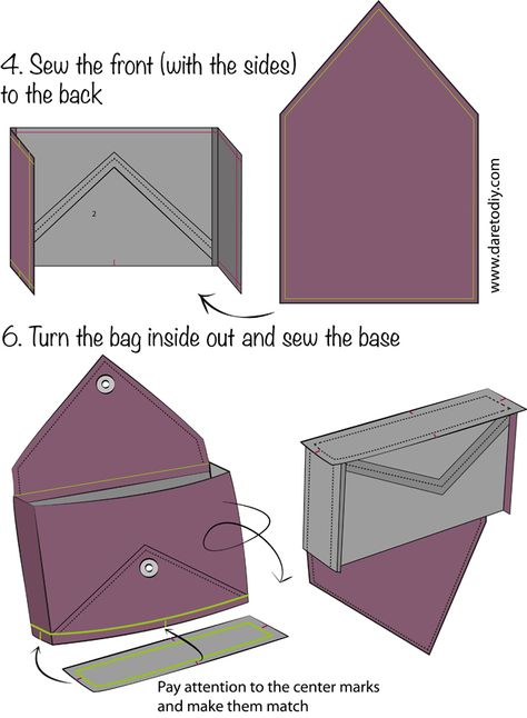 Dare to DIY in English: DIY tutorial: How to make an envelope clutch Envelope Clutch Pattern, Make An Envelope, Clutch Bag Pattern, Clutch Tutorial, Best Leather Wallet, Envelope Handbag, Clutch Pattern, Sac Diy, Diy Clutch