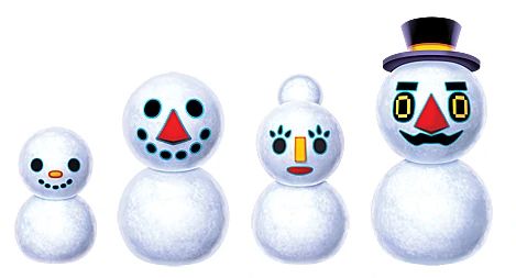 Snowman | Animal Crossing Wiki | Fandom Small Snowman, Ac New Leaf, Snowman Family, Happy Home Designer, Winter December, City Folk, Snow Bunnies, Build A Snowman, Animal Crossing Game