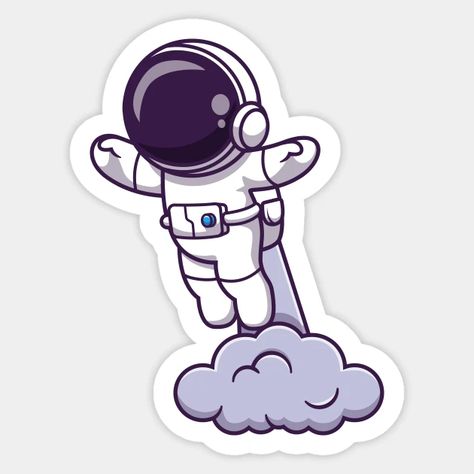 Astronaut Launching - Astronaut - Sticker | TeePublic Astronaut Stickers Printable, Cute Space Stickers, Astronaut Clipart, Template Sticker, Astronaut Sticker, Astronaut Drawing, Space Stickers, Sistem Solar, Space Theme Party