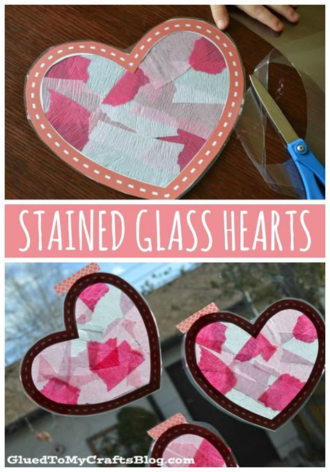 #gluedtomycrafts Stained Glass Hearts + Free Printable {Kid Craft} Teaching Materials, Valentine’s Day Crafts Valentine Suncatchers For Kids, Valentines Stained Glass Craft, Valentines Day Tissue Paper Crafts, Heart Tissue Paper Craft, Kids Stained Glass Craft, Heart Stained Glass Craft, Valentine’s Day Crafts First Grade, Tissue Paper Valentine Craft, Heart Suncatcher Craft For Kids