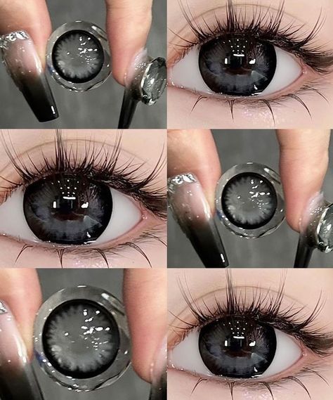 Black Contact Lenses, Cool Contacts, Rare Eye Colors, Eye Lens Colour, Eye Color Chart, Rare Eyes, Colored Eye Contacts, Cosmetic Contact Lenses, Beautiful Eyes Color