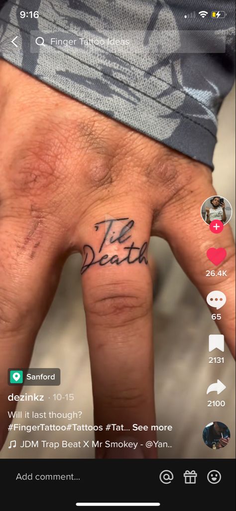 Matching Tattoos Skeleton, Unique Husband And Wife Tattoos, Married Finger Tattoo, Dashboard Confessional Tattoo, Couple Fine Line Tattoo, Wedding Ring Finger Tattoos Initials, Husband And Wife Finger Tattoos, Tattoo Ideas For Husband And Wife, Coffin Finger Tattoo