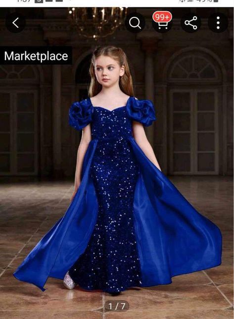 Sequin Mermaid Dress, Kids Party Wear Dresses, Kids Party Wear, Wedding Dresses For Kids, Wedding Dress Sequin, Kids Dress Wear, Kids Gown, Party Kleidung, Azul Real